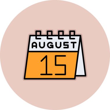 5 Ağustos tarihli takvim tarihinin tek izole edilmiş ikonunun vektör çizimi