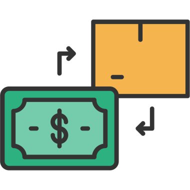 Dolar düz vektör simgesi