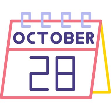 25 Ekim takvimli takvim simgesi, tarih. vektör illüstrasyonu.