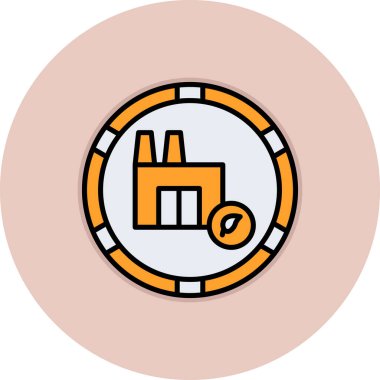 Bir fabrika simgesinin vektör illüstrasyonu