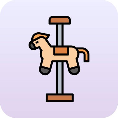 İp ikonlu bir köpek. vektör illüstrasyonu