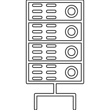 Sunucu vektör illüstrasyon tasarımlı sunucu odası