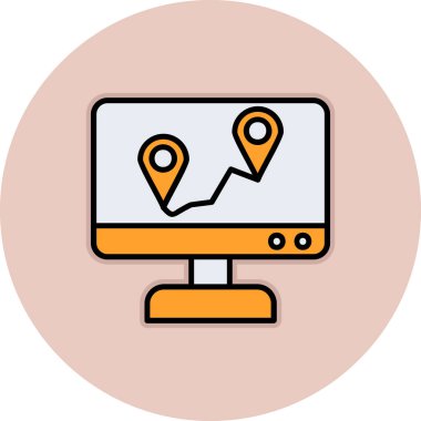 konum. Web simgesi basit illüstrasyon