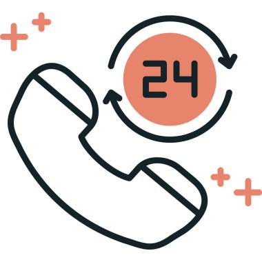 Müşteri desteği renk simgesi, vektör illüstrasyonu