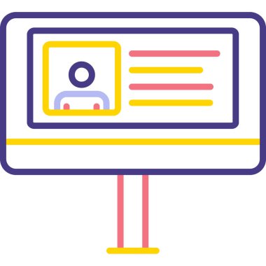 billboard web simgesi, basit vektör illüstrasyonu