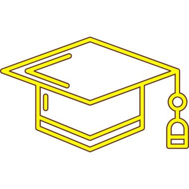 asma kilit simgesi olan mezuniyet şapkası, vektör illüstrasyon tasarımı