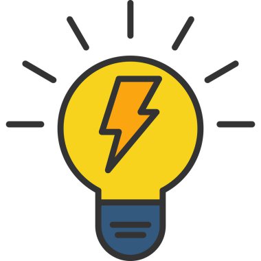 elektrik ampul simgesi ile doldurulmuş dış hat biçimi