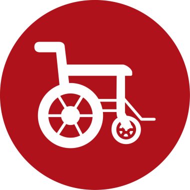 tekerlekli sandalye vektörü glyph çember simgesi grafik ve web için çizim sembolü.