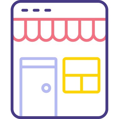 Dükkan. Web simgesi basit tasarım