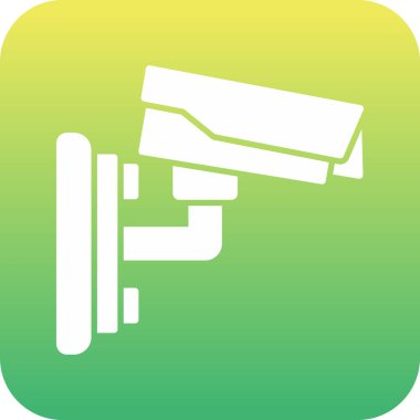 Kamera vektör simgesi. biçim düz yuvarlak kare düğme, beyaz ve gri renkler, beyaz arkaplan.