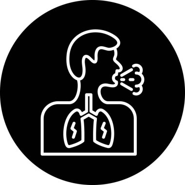 akciğer simgesi, vektör illüstrasyonu