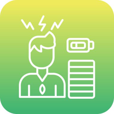 Yeşil tişörtlü ve tablet ikonlu bir adamın vektör çizimi