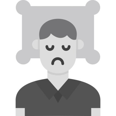 Üzgün adam ikonu. Beyaz arkaplanda izole edilmiş web tasarımı için üzgün adam vektör simgesinin basit çizimi