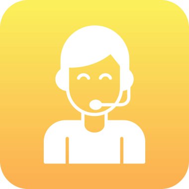 Çağrı merkezi simgesi, vektör çizimi. Müşteri servisi simgesi