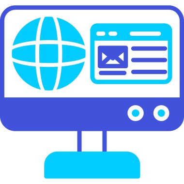 Tarayıcı bilgisayar internet simgesi - taslak biçimi