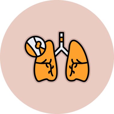 Sıhhiye simgesi olan akciğerler, düz stil