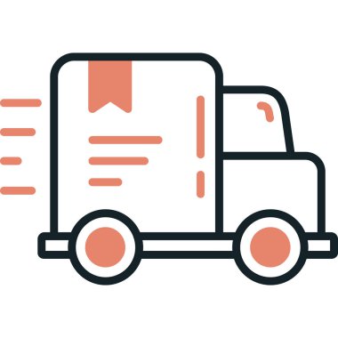 dağıtım van simgesi vektör illüstrasyonu