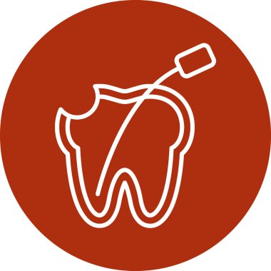 Diş hekimi modern simgesi, vektör illüstrasyonu