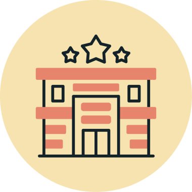 Bina. Web simgesi basit illüstrasyon