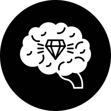 Moda Biçimli Beyin Simgesi İzole Arkaplan