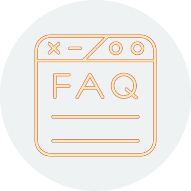 faq vektör çizgisi simgesi, işaret, illüstrasyon