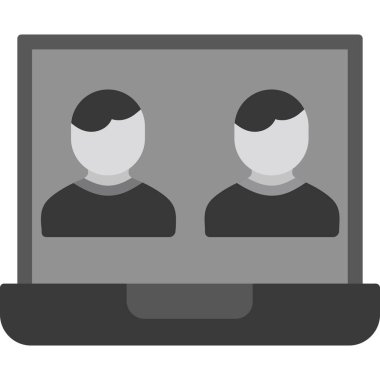 video konferans simgesi, basit vektör illüstrasyonu