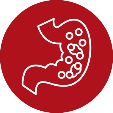 İnsan organı olan kırmızı bir ikonun vektör çizimi