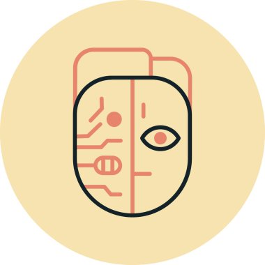 Yüz simgesi vektör illüstrasyon tasarımlı insan kafası