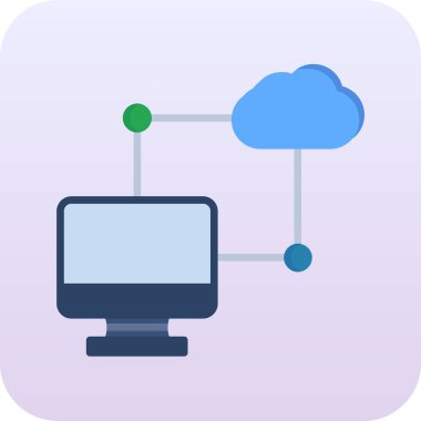 Bulut hesaplama simgesi. Bulut vektörü çiziminin düz tasarımı. Web simgesi vektörü