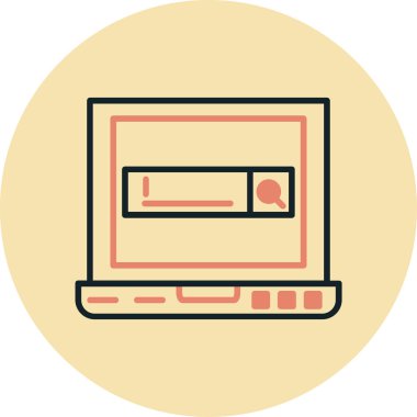 Dizüstü bilgisayar simgesi vektör çizimi