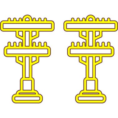 Altın turna simgesi. Web için vinç vektör simgelerinin özet çizimi