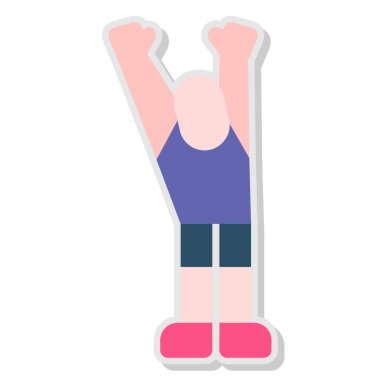 Genç sporcu egzersiz karakteri çalışıyor.