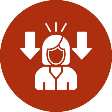 Kadın. Web simgesi basit illüstrasyon