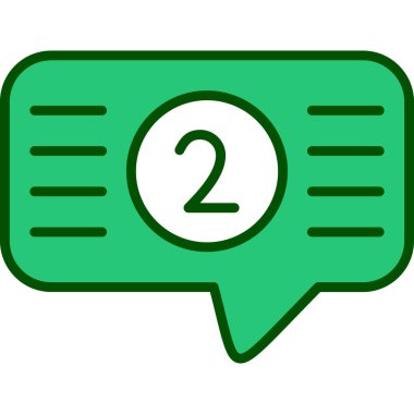 2 numaralı simgeyle konuşma balonu