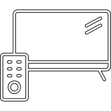 TV kontrol uzaktan kumanda simgesi. İnce çizgi tarzı tasarım. vektör illüstrasyonu.