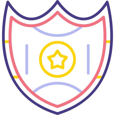 Kalkan simgesinin vektör illüstrasyonu