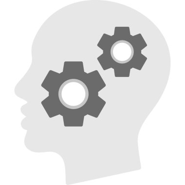 Beyin vitesi düz vektör piktogramı