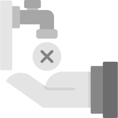 Bir şişe su ikonu tutan el, beyaz arkaplanda vektör illüstrasyon