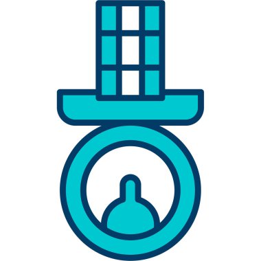 Mavi ve beyaz bir ikonun vektör illüstrasyonu