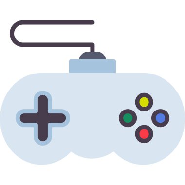 Oyun denetleyici simgesi, vektör illüstrasyonu beyaz arkaplanda izole edildi