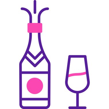 Şampanya simge vektör çizim