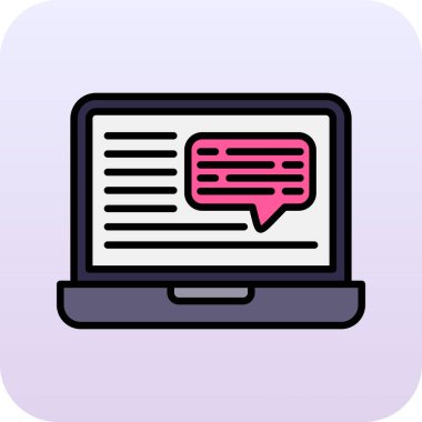 Beyaz arkaplanda satır sohbet simgesi izole edildi. Konuşma baloncukları. Renkli taslak konsepti. vektör.