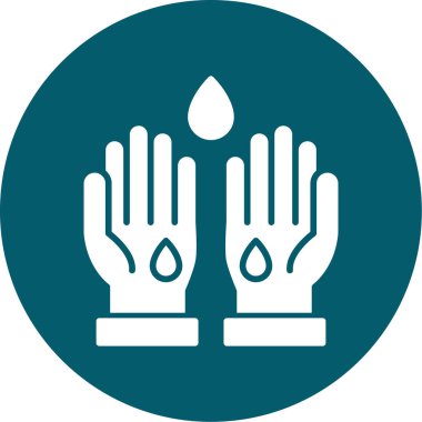 Eller suyu daire içinde tutuyor, ikon illüstrasyon vektör tasarımı