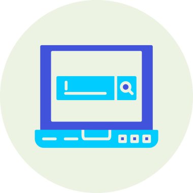 Bilgisayar monitörü. Web simgesi basit illüstrasyon