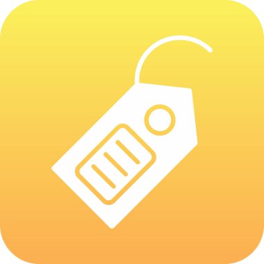 Sarı etiket simgesinin vektör illüstrasyonu