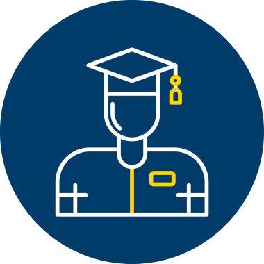 Mezun. Web simgesi basit illüstrasyon