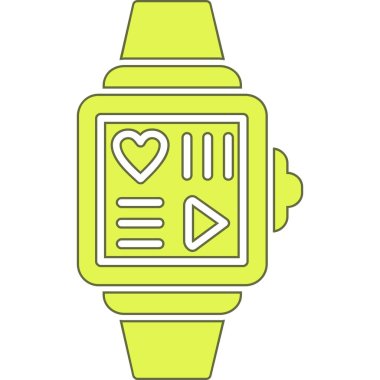 Akıllı saat simgesi. Web için saat vektör simgeleriyle özet çizimi