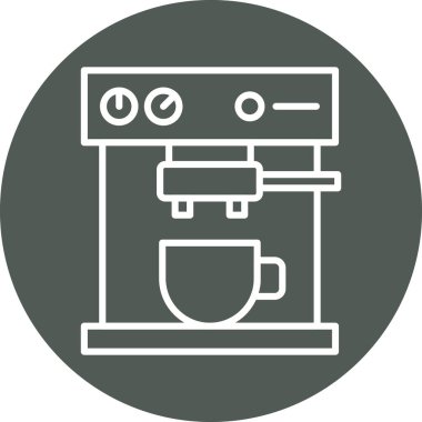 Kahve makinesi simgesi, vektör illüstrasyonu