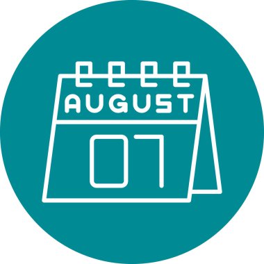 Ağustos ikonu vektör illüstrasyonu