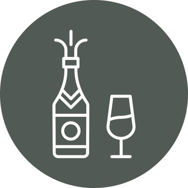 Şarap şişesi. Basit resimleme